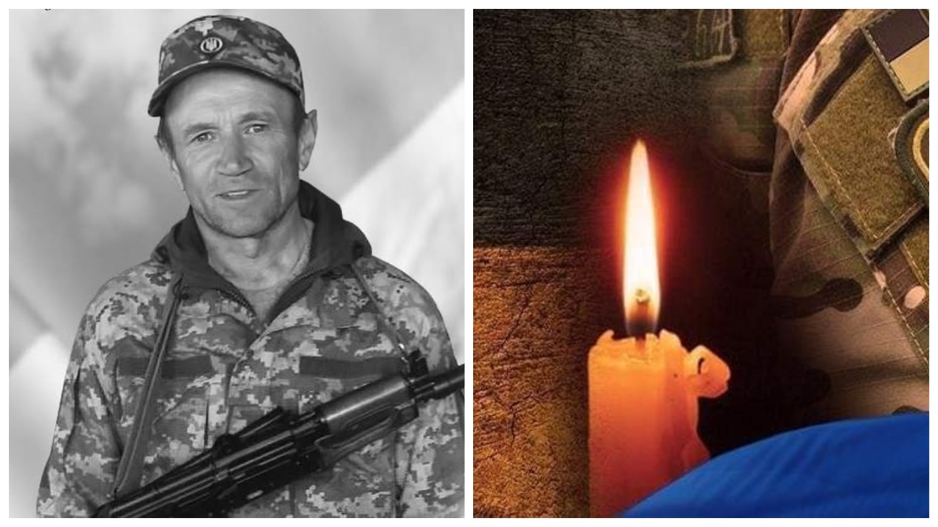 Солдат в камуфляжі з гвинтівкою, свічка пам'яті.