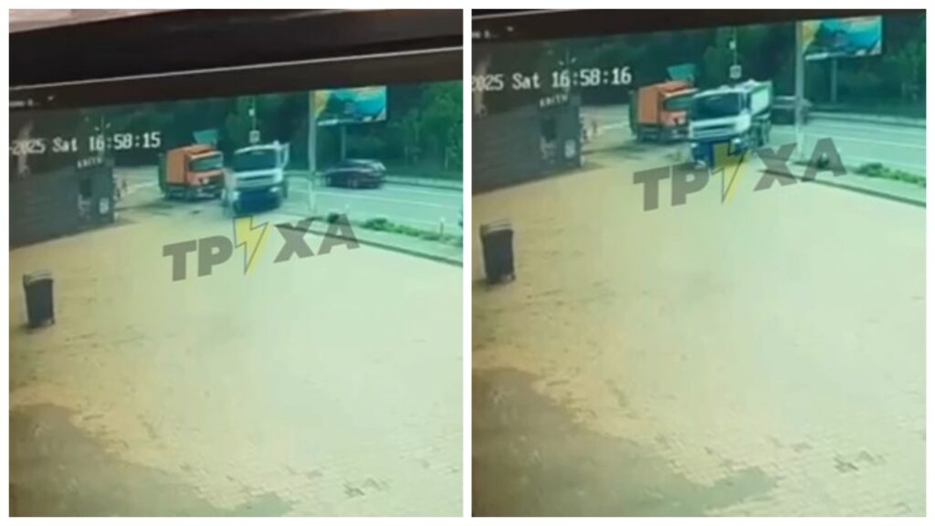 Відео спостереження дорожнього руху з вантажівкою.