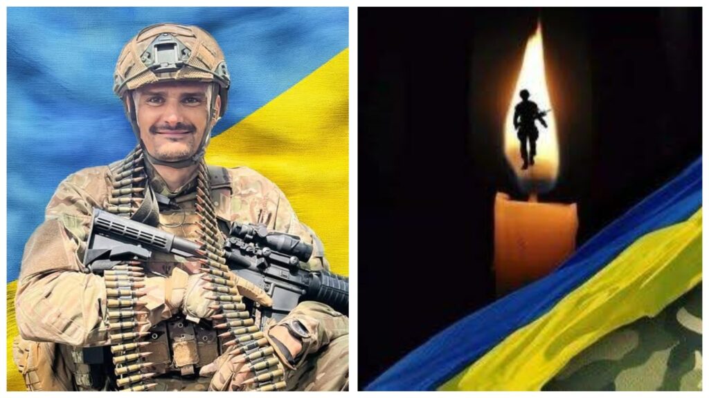 Український військовий і символічна свічка пам'яті