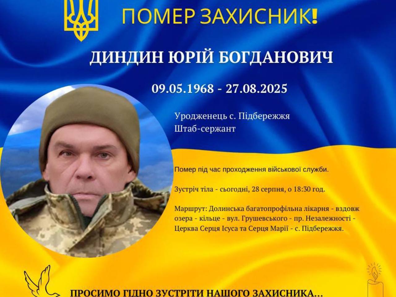 Інформація про захисника, дати народження і смерті