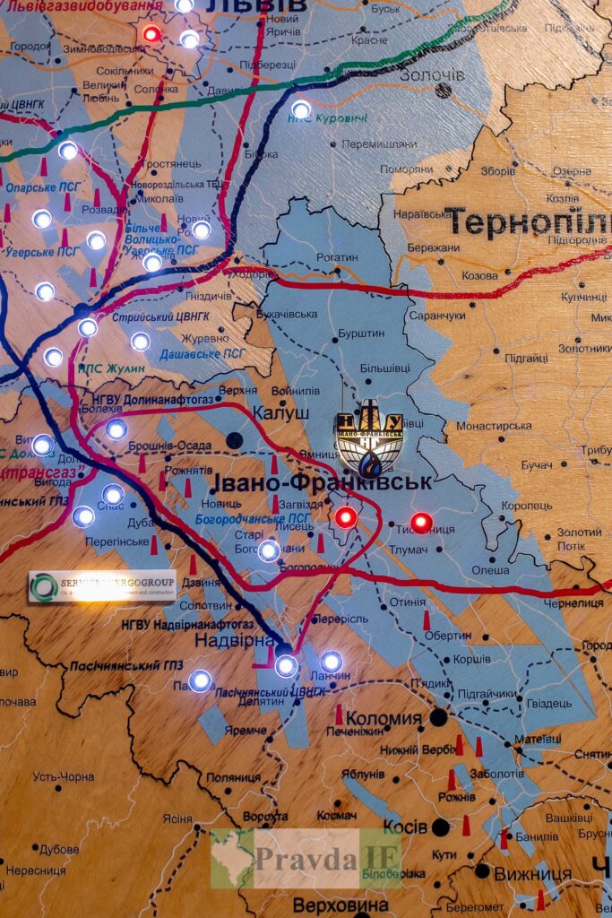 Карта газопостачання Львівської та Івано-Франківської областей