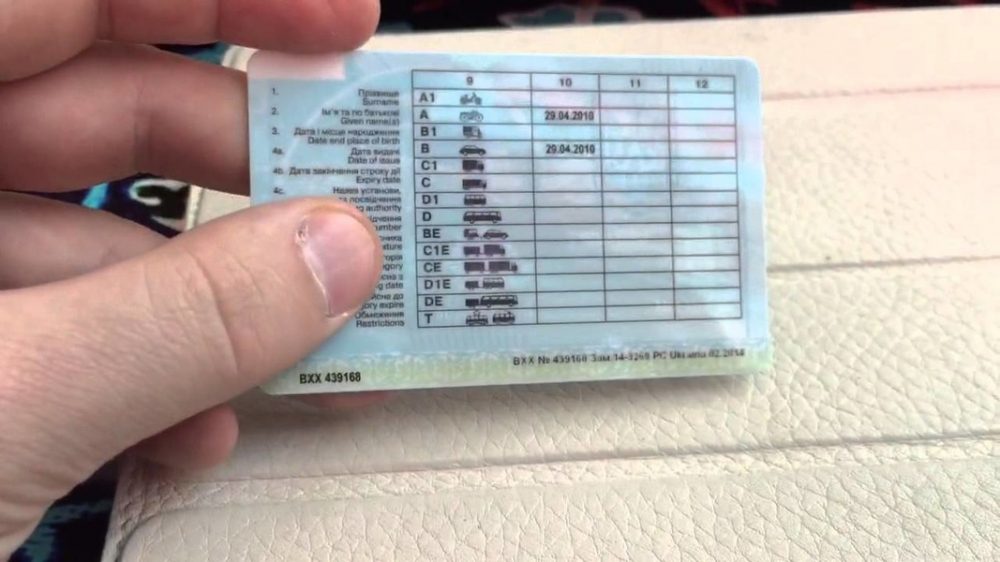 Українські водійські права на долоні крупним планом