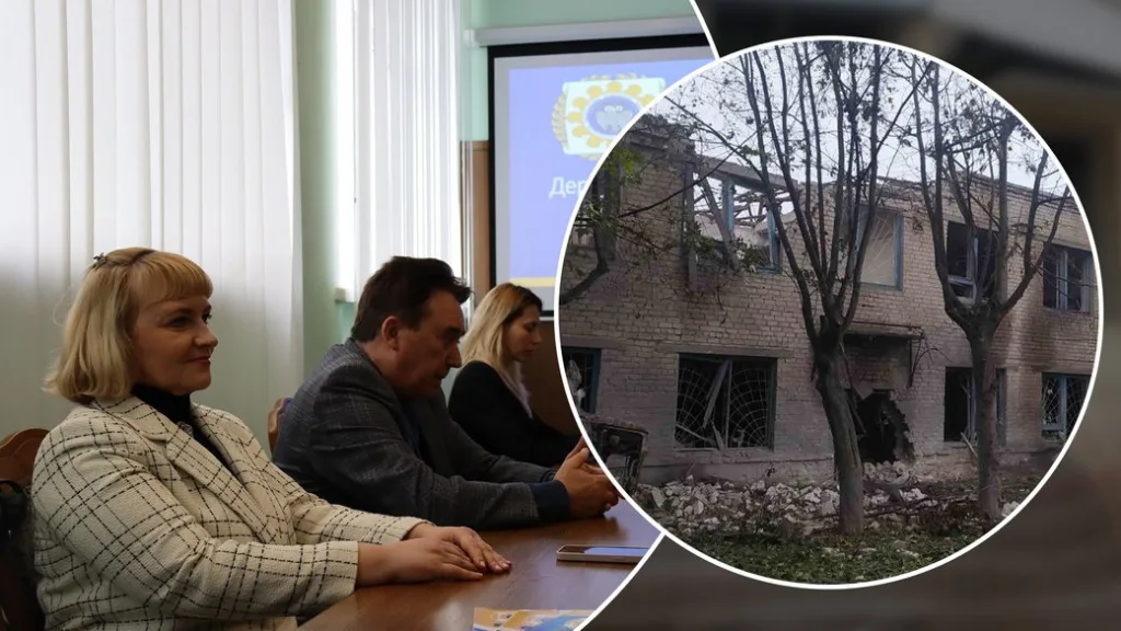 Зустріч освітян та зруйнована школа після обстрілу