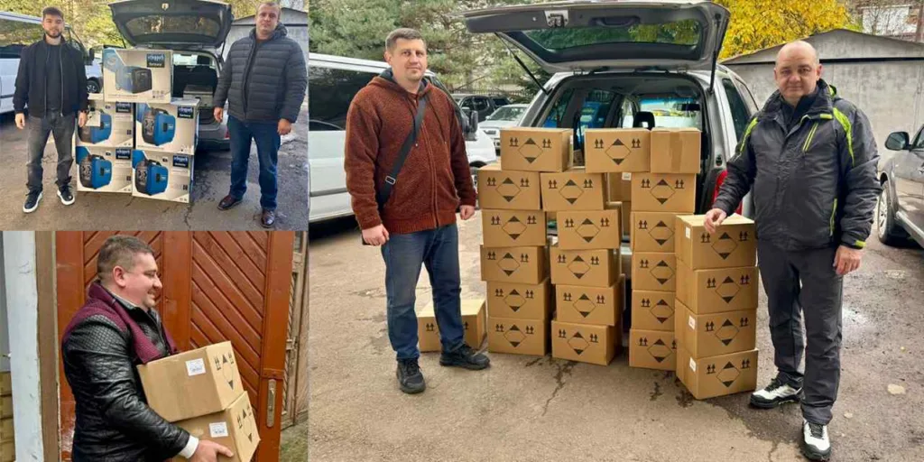 Люди готують коробки для гуманітарної допомоги