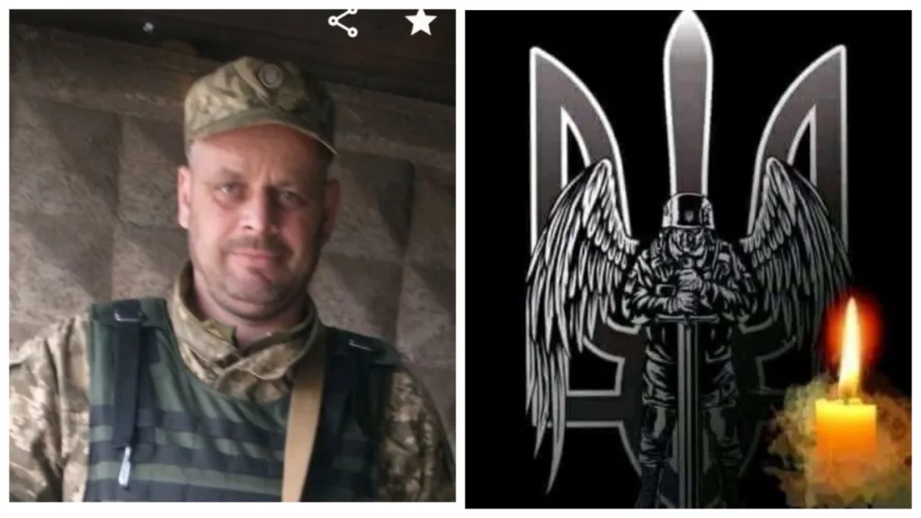 Український військовий та символ пам’яті з свічкою