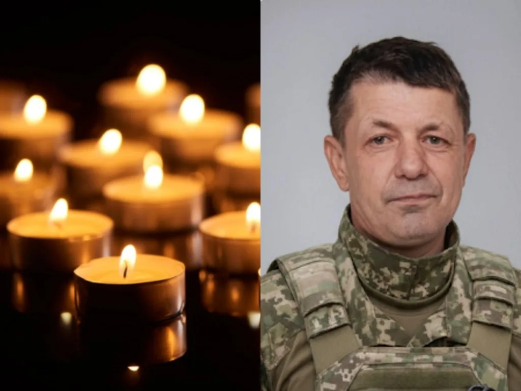 Свічки пам’яті та український військовий у формі