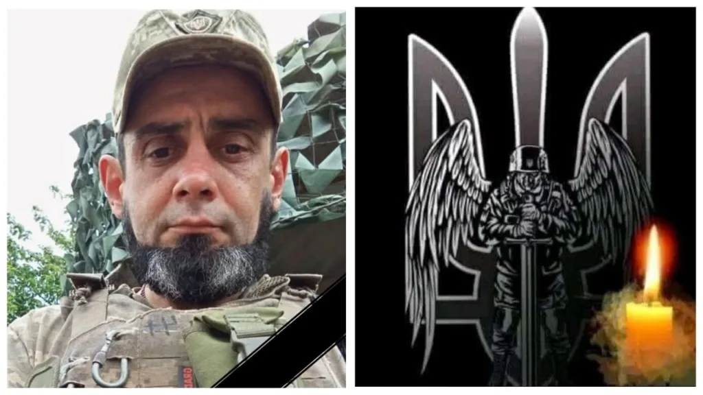 Український військовий та символ пам’яті з свічкою