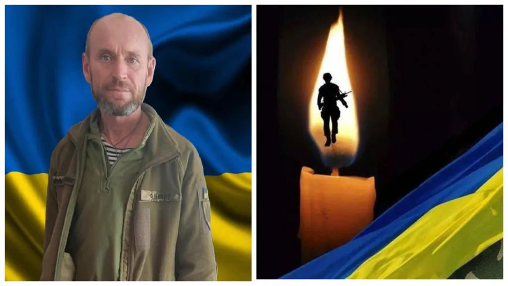 Український військовий і свічка пам’яті герою