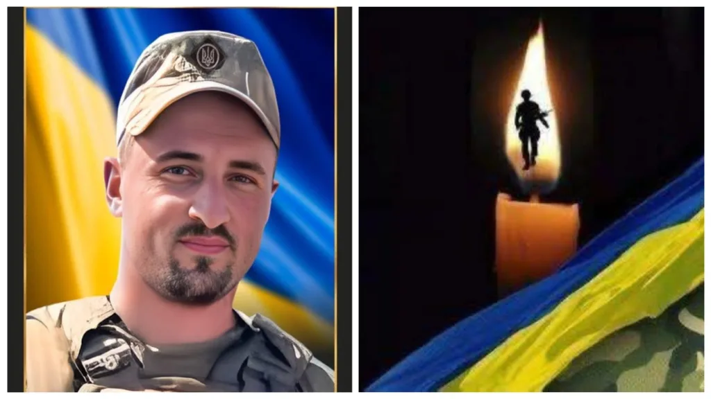 Український військовий та свічка пам’яті героя
