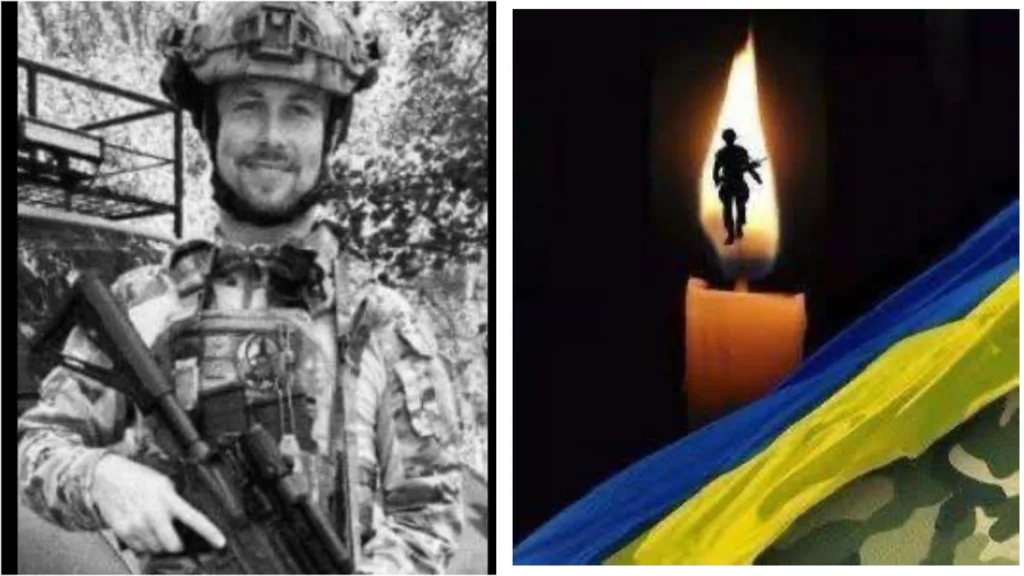 Український військовий та свічка пам’яті героїв