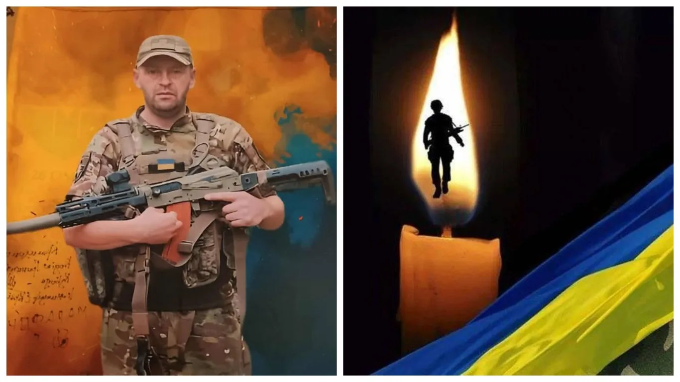 Український військовий і свічка пам’яті героїв