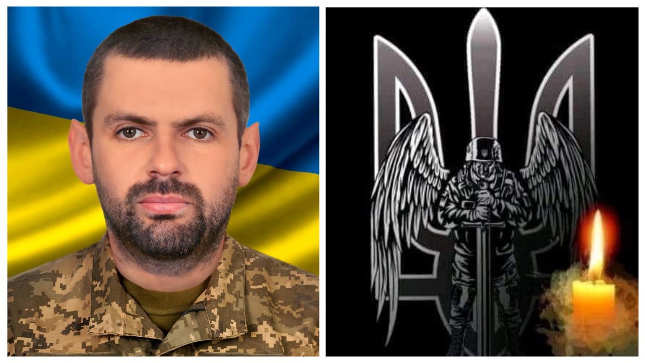 Український військовий, герб із воїном, свічка