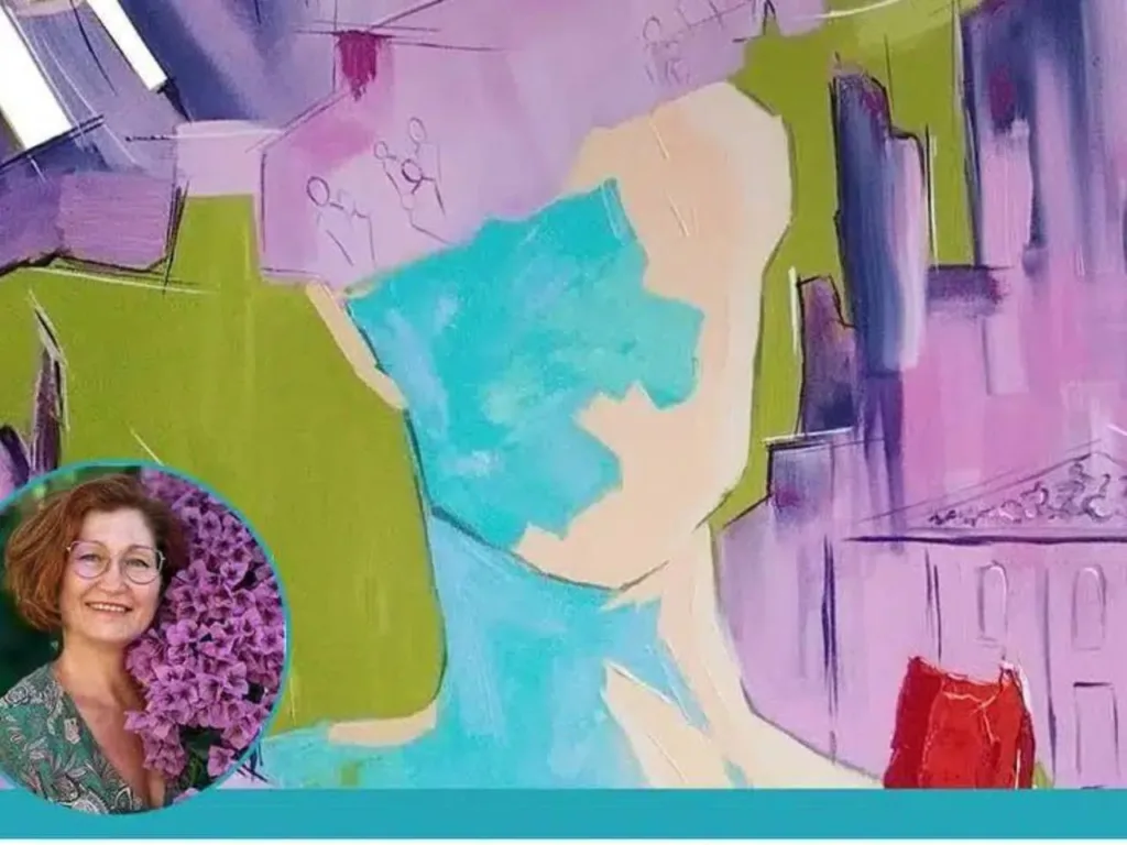 Абстрактний портрет жінки з яскравими кольорами