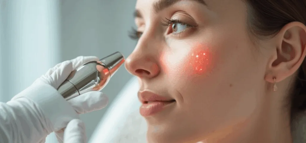 Лазерна процедура для шкіри обличчя жінки