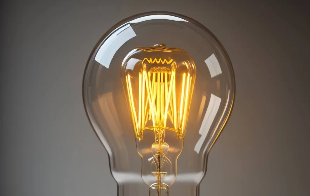 Світиться лампочка з теплою спіраллю
