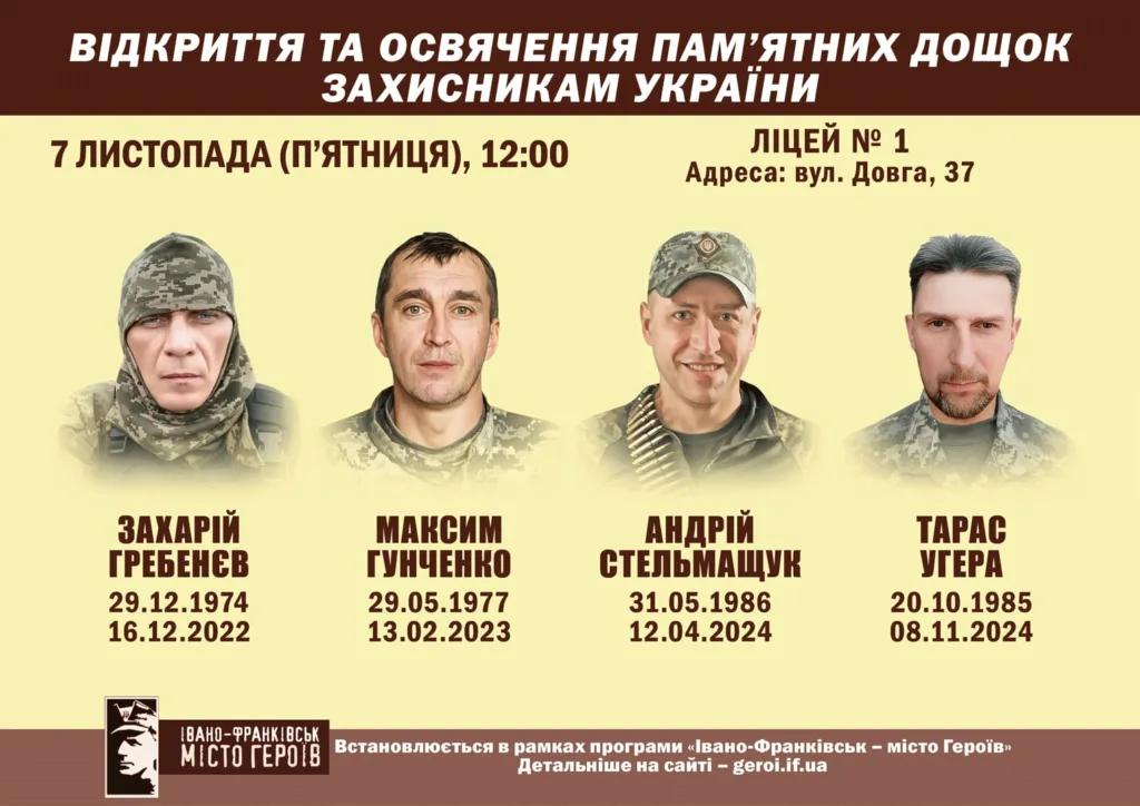 Відкриття пам’ятних дощок загиблим захисникам України