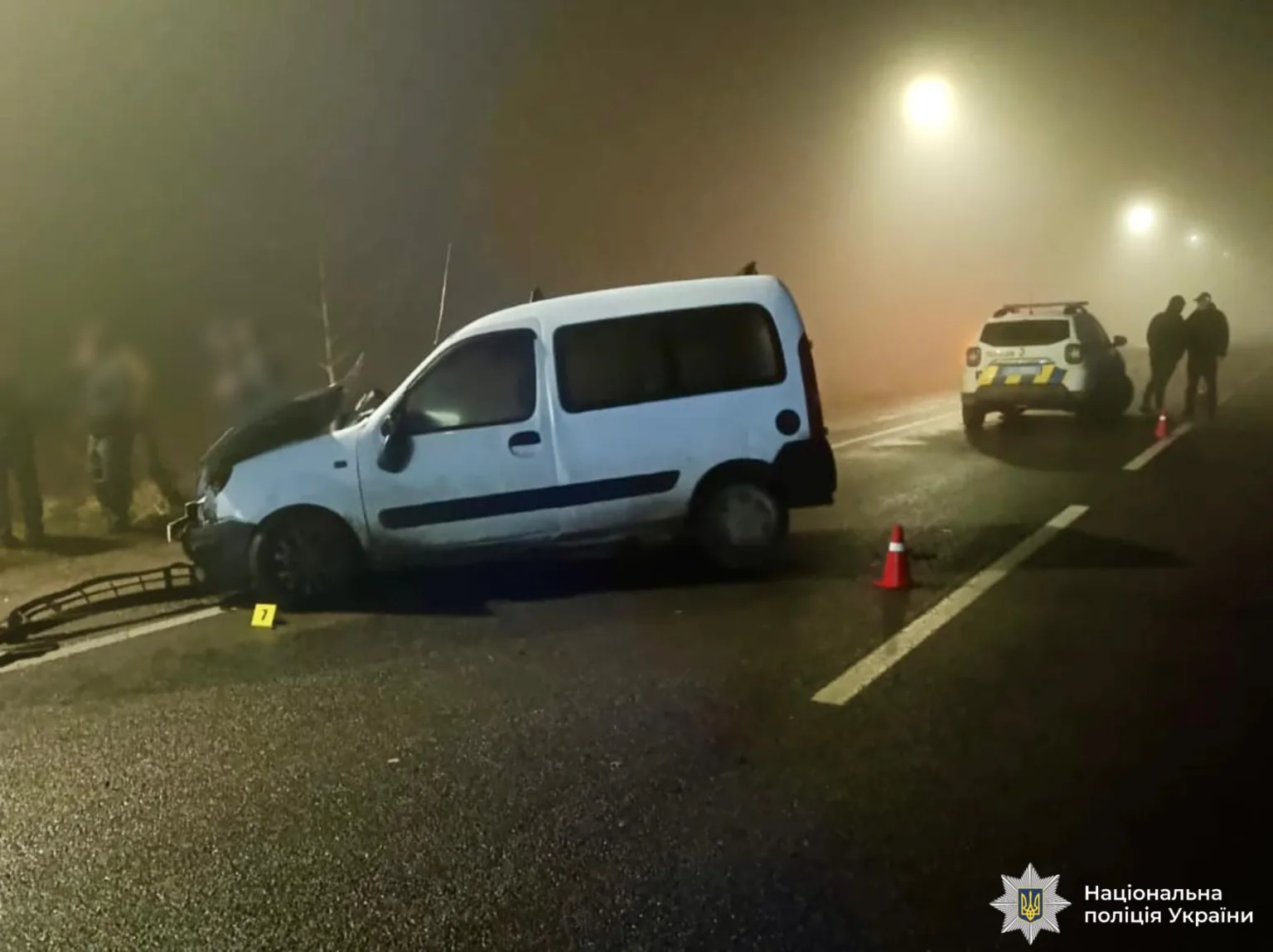 Дорожня аварія за участю двох автомобілів у тумані