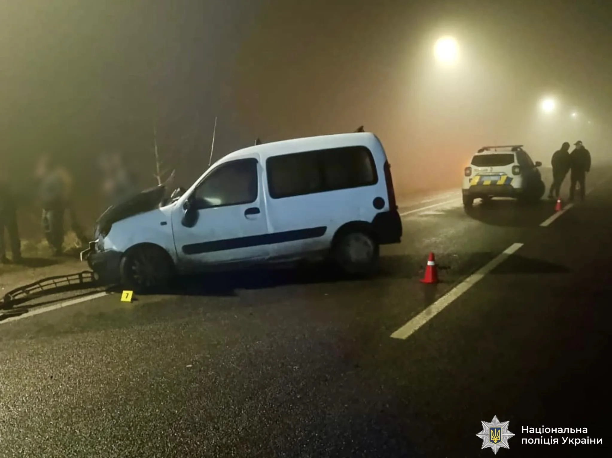 Дорожня аварія за участю двох автомобілів у тумані