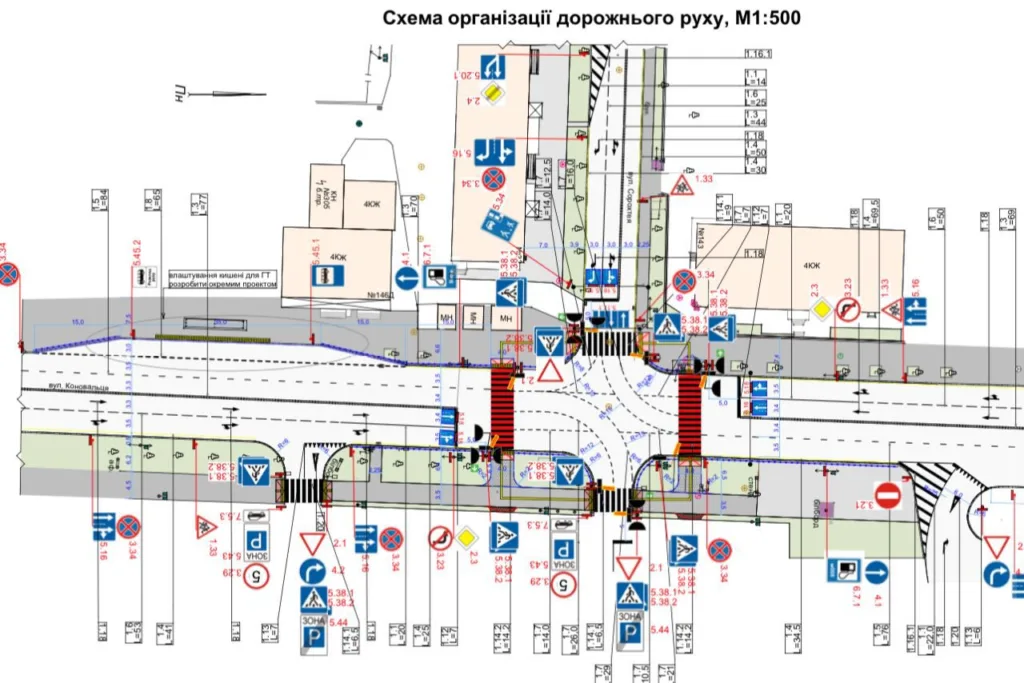 Схема організації дорожнього руху перехрестя