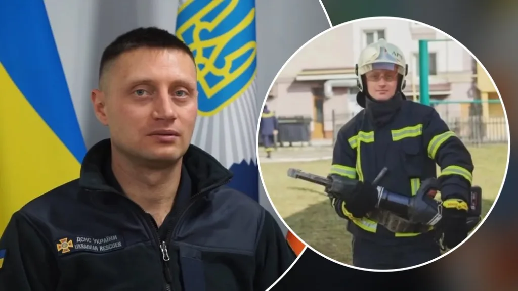 Український рятувальник у формі під час служби