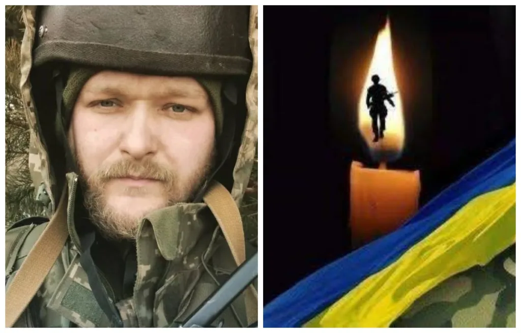 Український військовий та свічка пам’яті героя