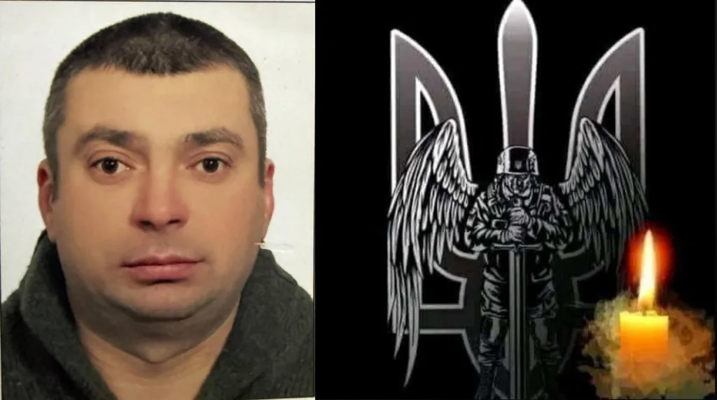 Фото чоловіка та свічка пам’яті воїну України