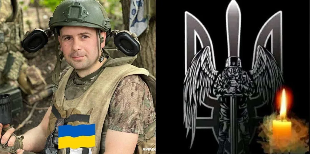 Український військовий та свічка пам’яті герою