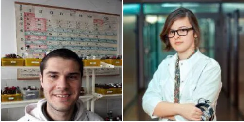 Двоє молодих науковців у лабораторії