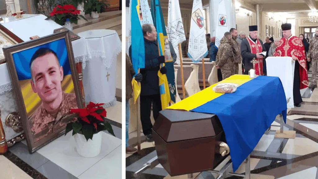 Похорон військового героя України в церкві