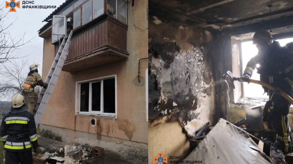 Пожежники гасять вогонь у житловому будинку