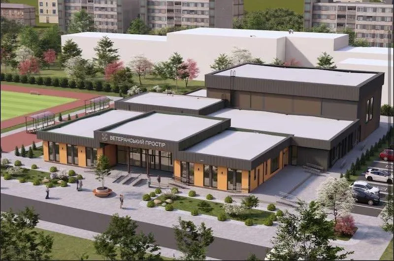Сучасний будинок Ветеранський простір у міському районі