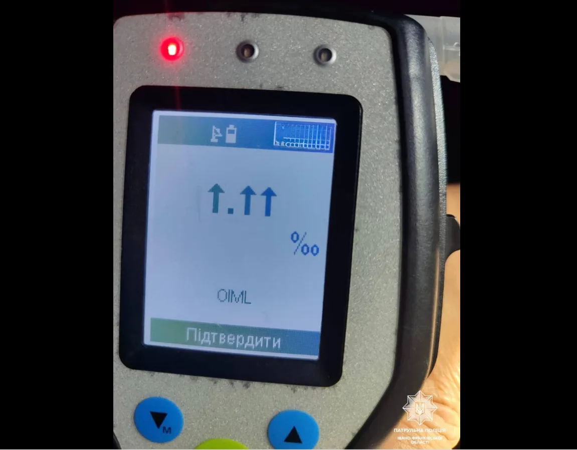 Алкотестер показує результат вимірювання алкоголю