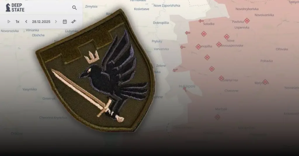 Військовий шеврон на фоні карти України