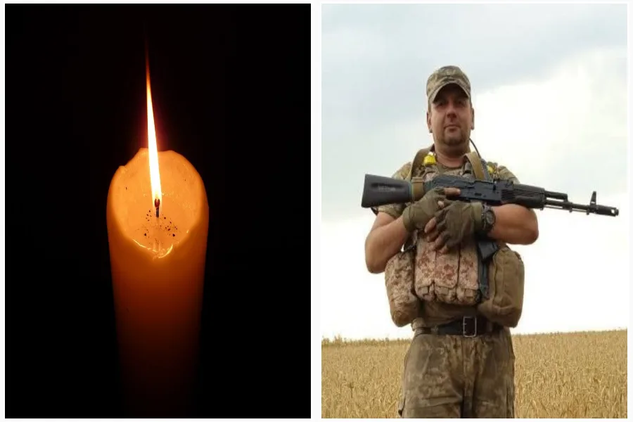 Свічка пам’яті та український військовий у полі