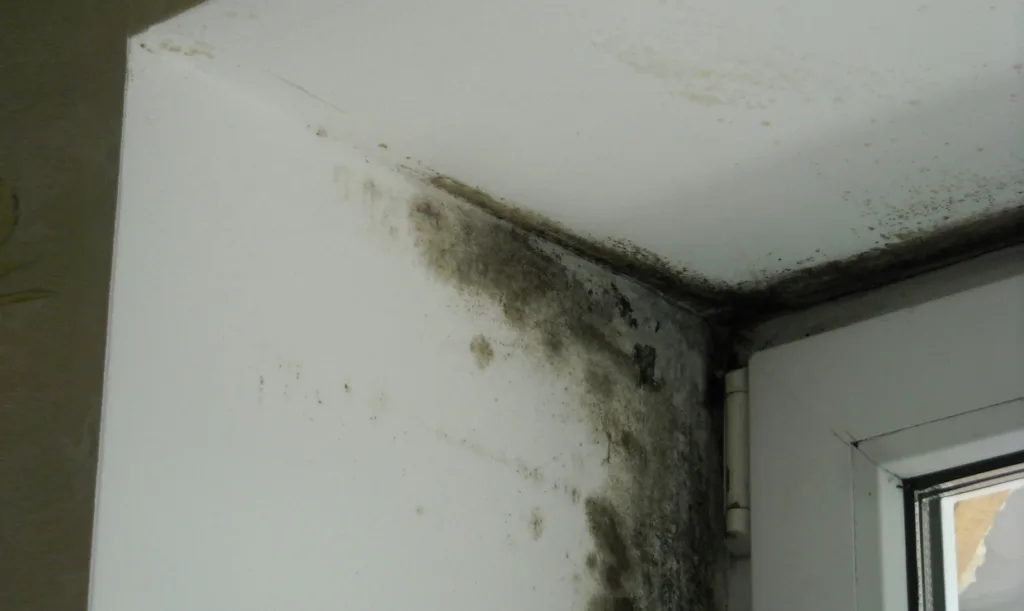 Пліснява на стіні біля вікна