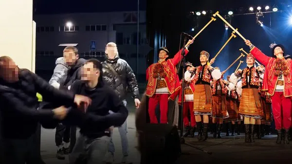 Сутичка на вулиці та український народний танець