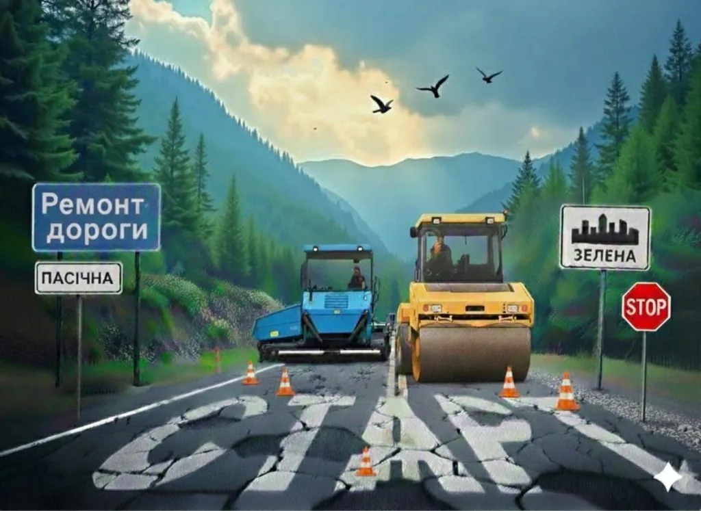 Ремонт дороги між Пасічною і Зеленою в горах