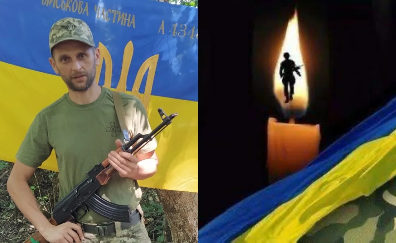 Український військовий та свічка пам’яті героїв