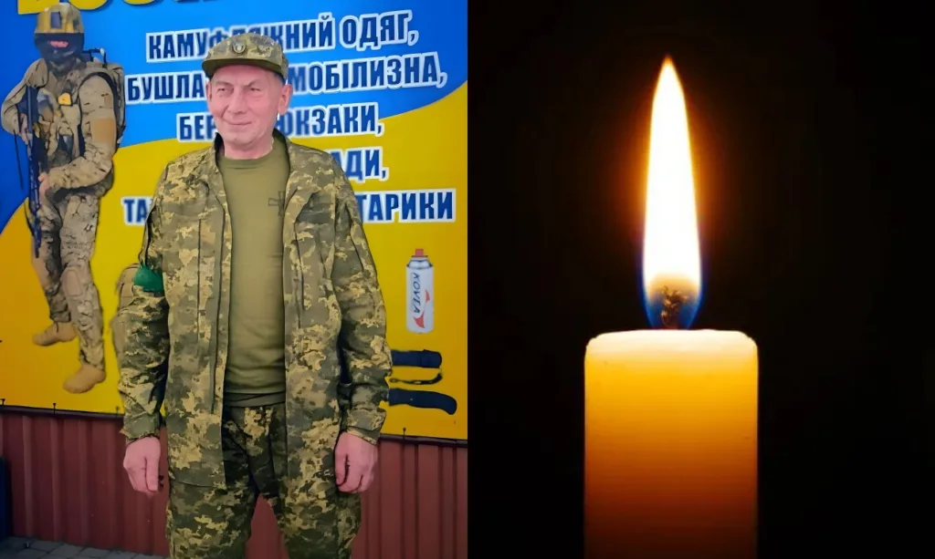 Військовий у формі та запалена свічка пам’яті