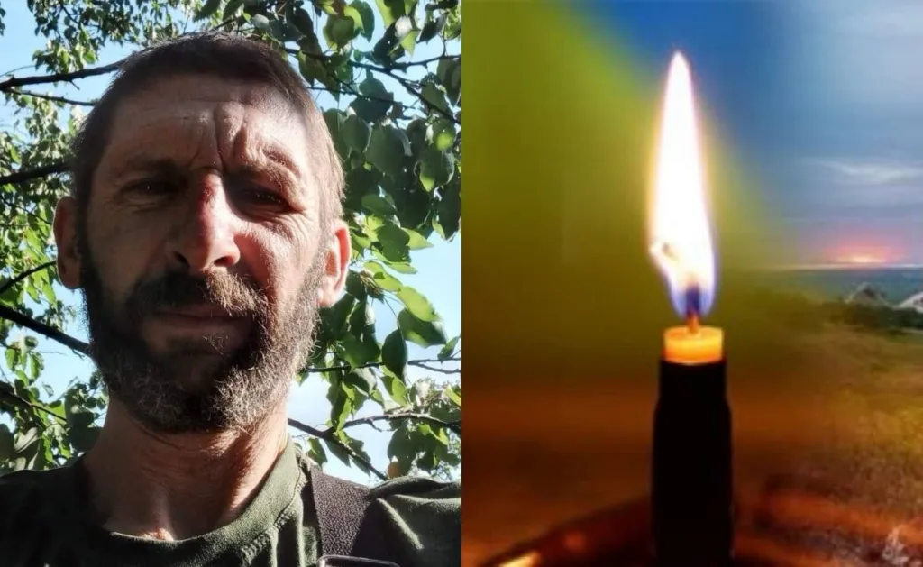 Портрет чоловіка та запалена свічка пам’яті