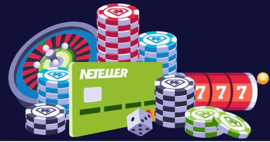 Казино жетони, рулетка та карта Neteller