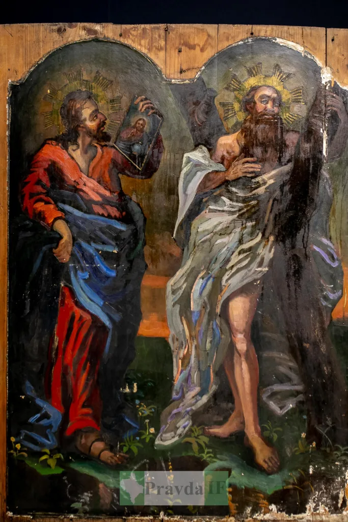 Старовинна релігійна ікона двох святих чоловіків