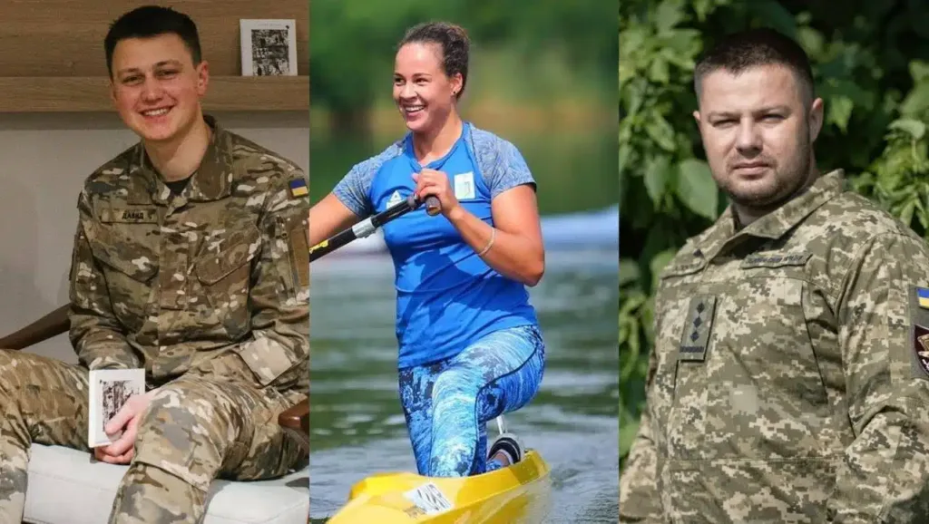 Українські військові та спортсменка на тренуванні