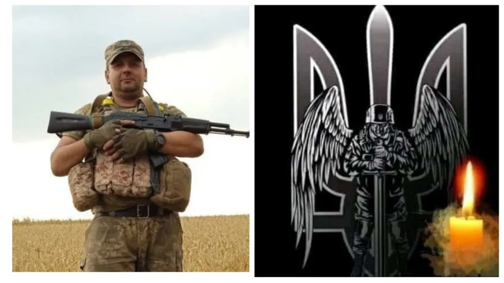 Український військовий та символ героїв із свічкою