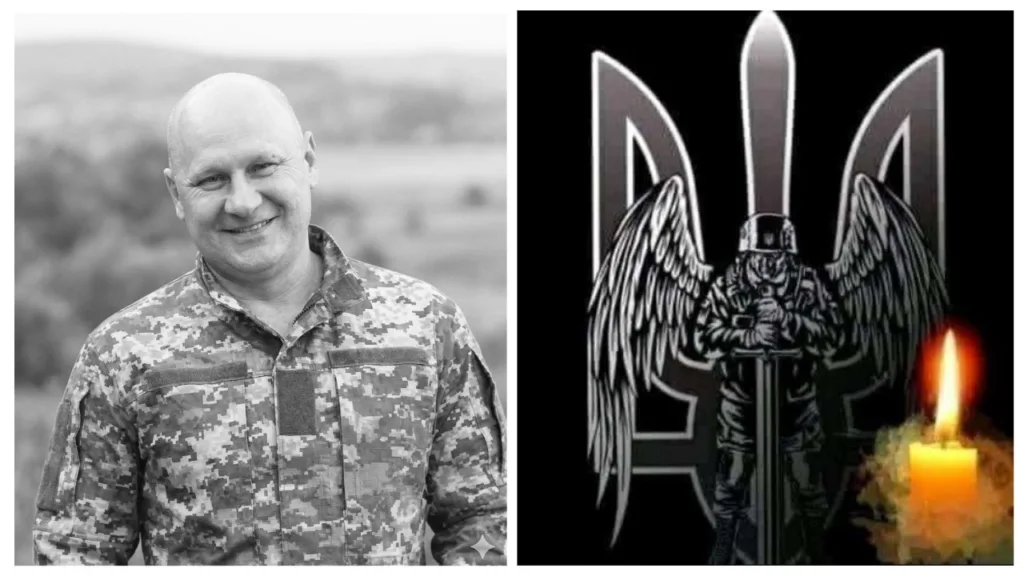 Військовий у формі та символ пам’яті загиблим