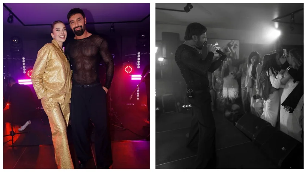 Співак виступає на концерті перед публікою