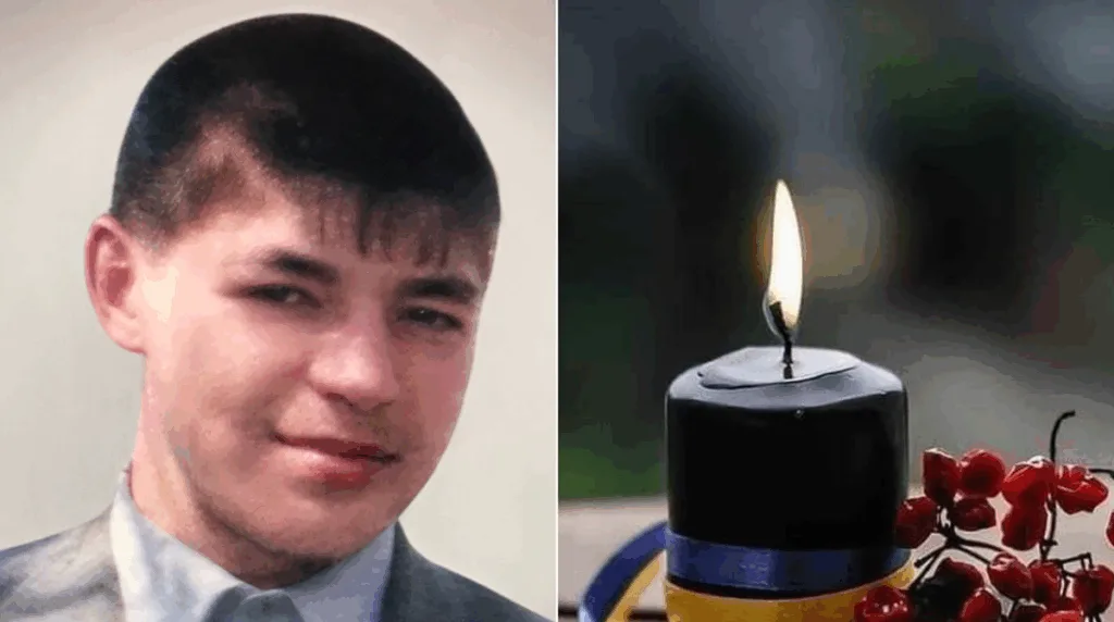 Портрет чоловіка та запалена поминальна свічка