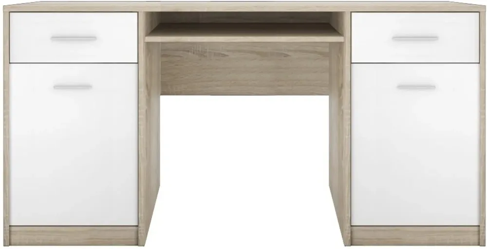 Дерев'яний письмовий стіл з білими шухлядами