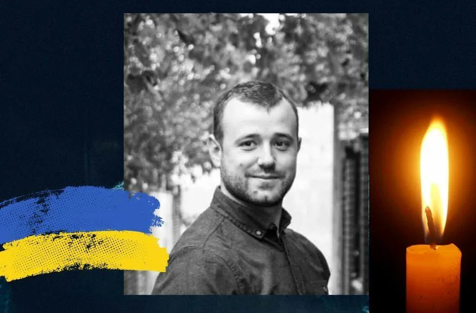 Портрет чоловіка та запалена свічка пам’яті