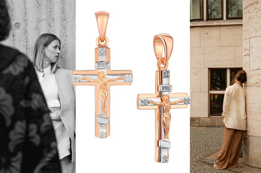 Золотий хрест із зображенням Ісуса Христа